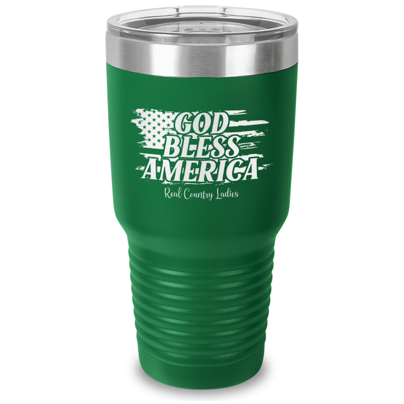 God Bless America Laser Etched Tumbler