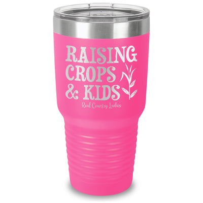 Raising Crops And Kids Laser Etched Tumbler