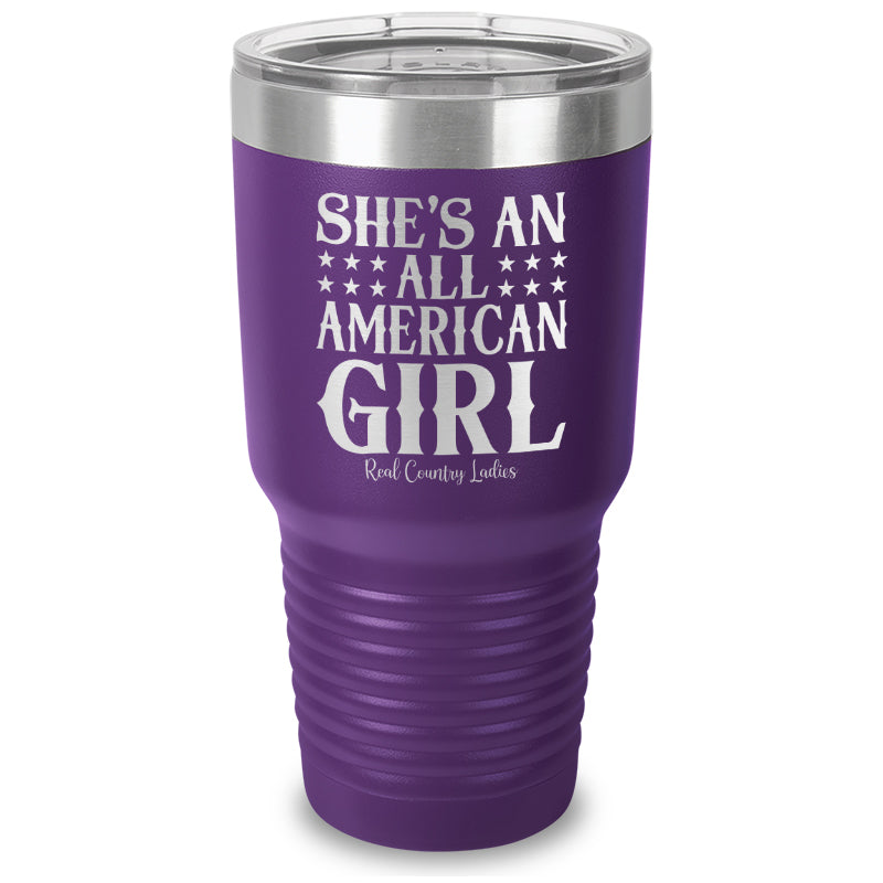 All American Girl Laser Etched Tumbler