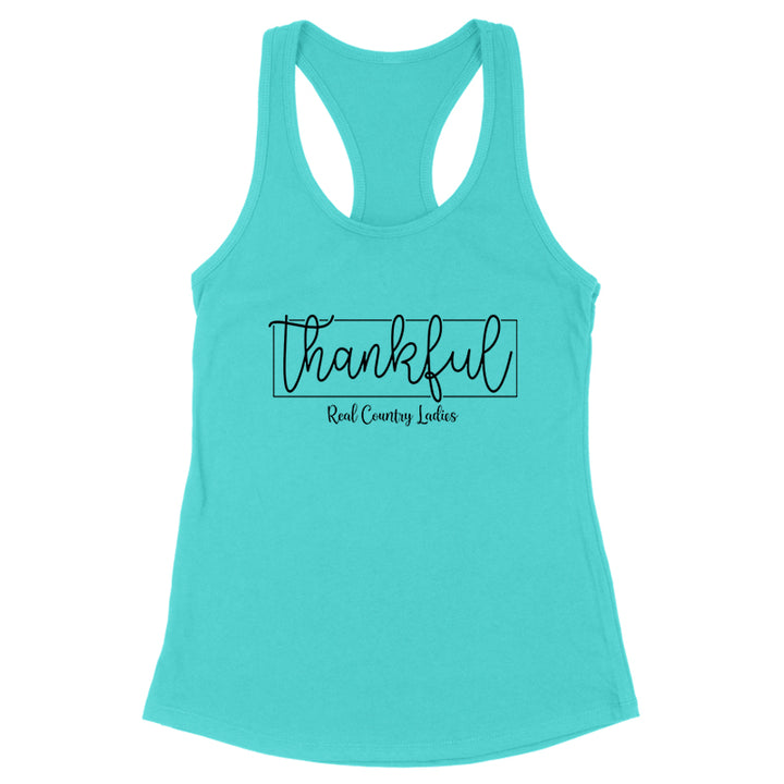 Thankful Black Print Front Apparel