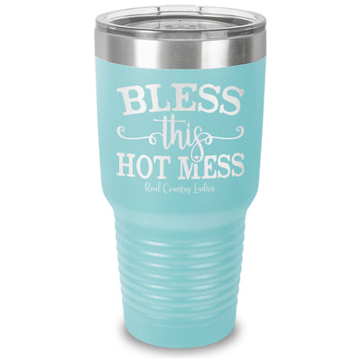 Bless This Hot Mess Laser Etched Tumbler