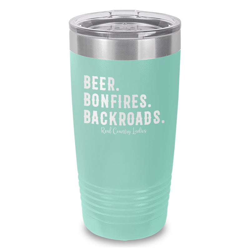 Beer Bonfires Backroads Laser Etched Tumbler