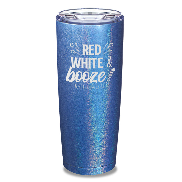 Red White And Booze Laser Etched Tumbler