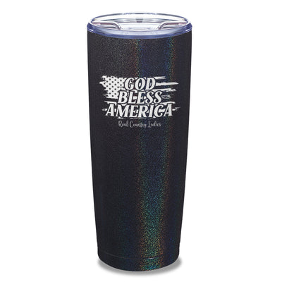 God Bless America Laser Etched Tumbler