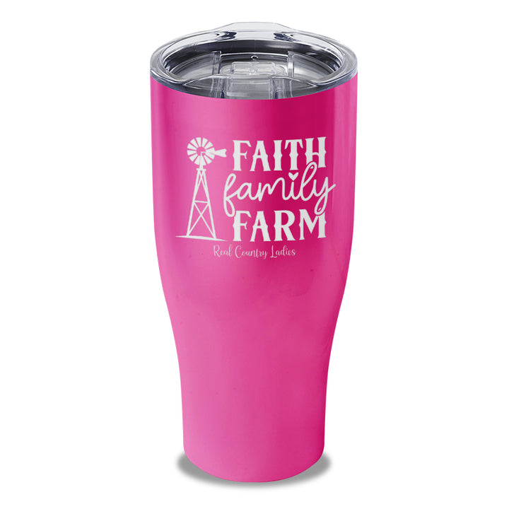 Faith Family Farm Laser Etched Tumbler