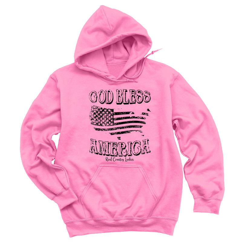 God Bless America Black Print Hoodies & Long Sleeves