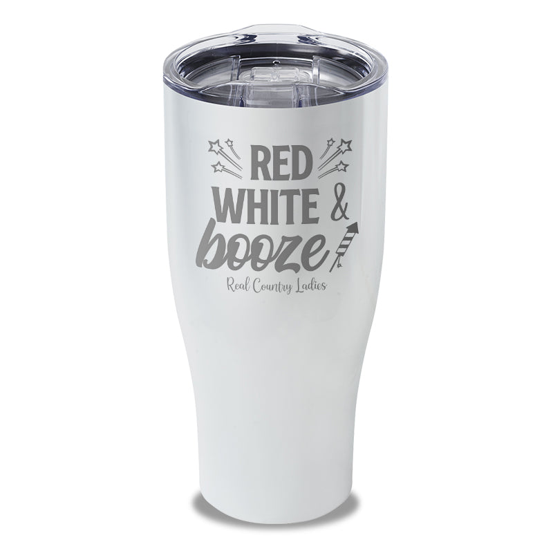 Red White And Booze Laser Etched Tumbler