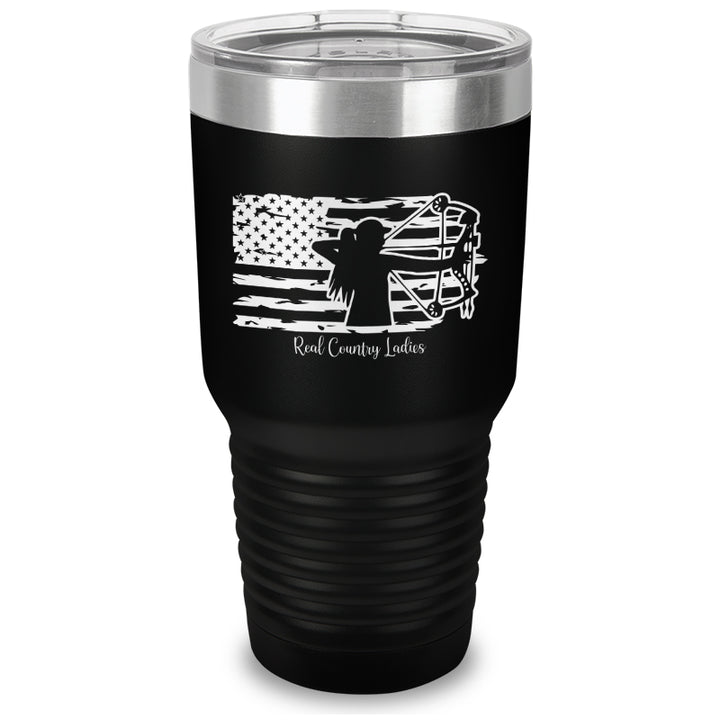 Bow USA Flag Laser Etched Tumbler