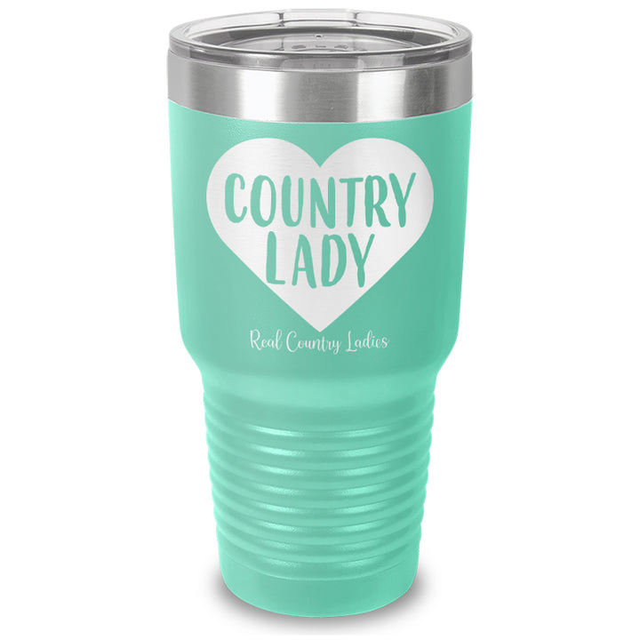 Country Lady Heart Laser Etched Tumbler