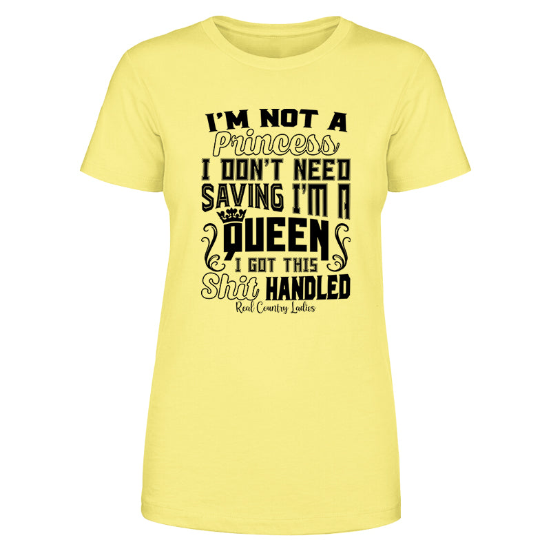 I'm Not A Princess Black Print Front Apparel