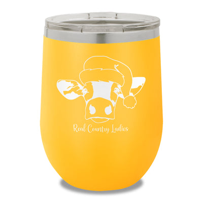 Christmas Cow 12oz Stemless Wine Cup