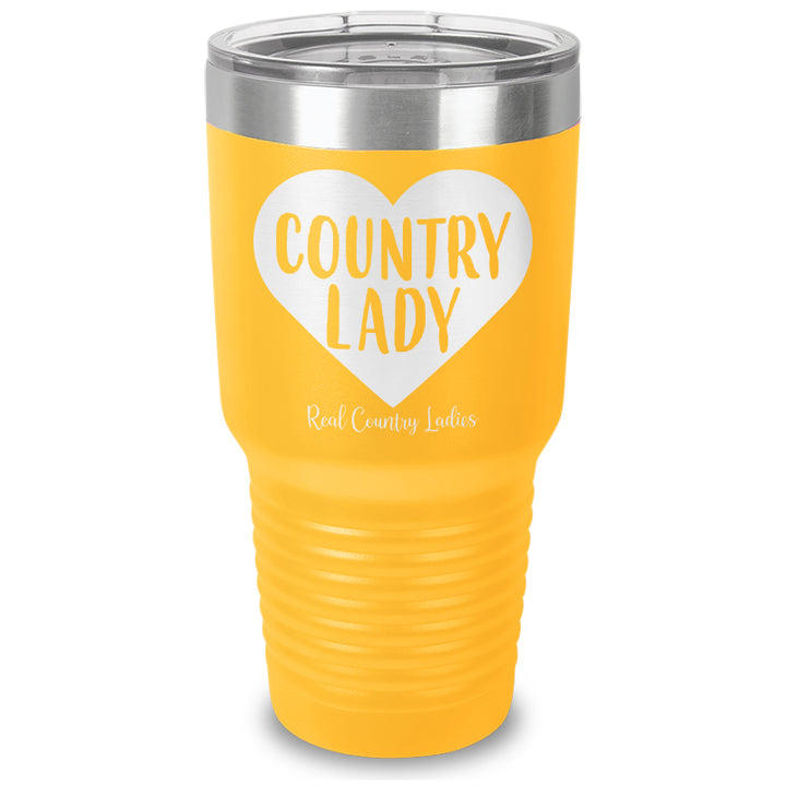 Country Lady Heart Laser Etched Tumbler