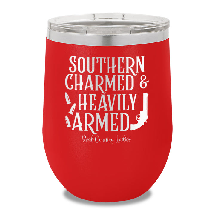 Southern Charmed And Heavily Armed 12oz Stemless Wine Cup