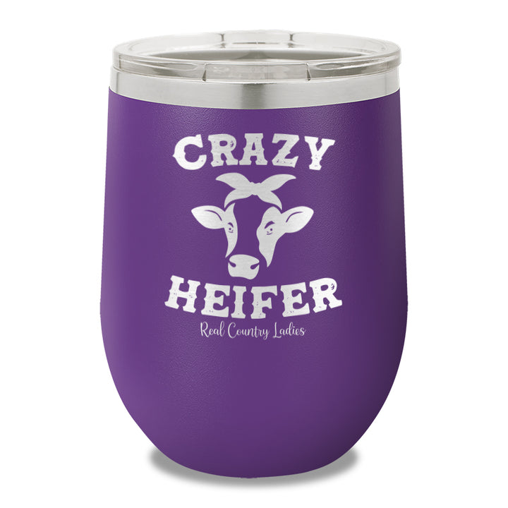 Crazy Heifer 12oz Stemless Wine Cup