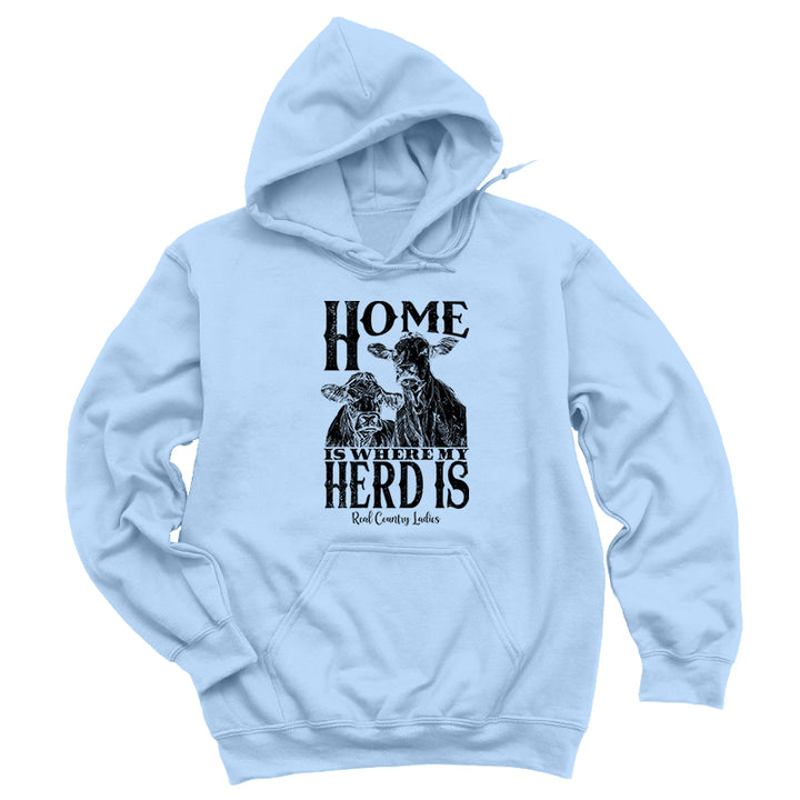 Home Is Where My Herd Is Black Print Hoodies & Long Sleeves