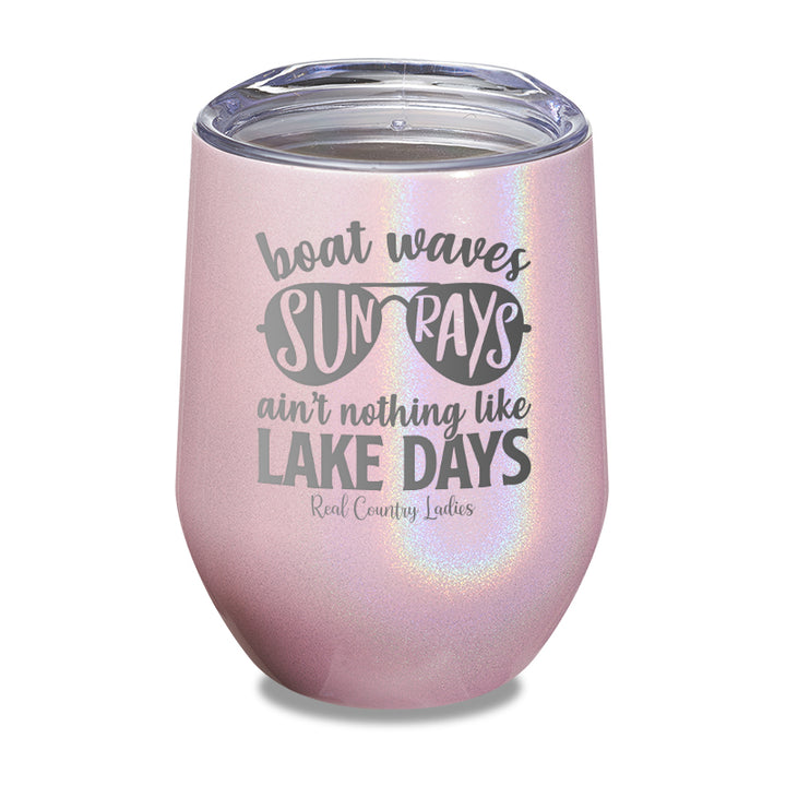 Boat Waves Sun Rays Laser Etched Tumbler