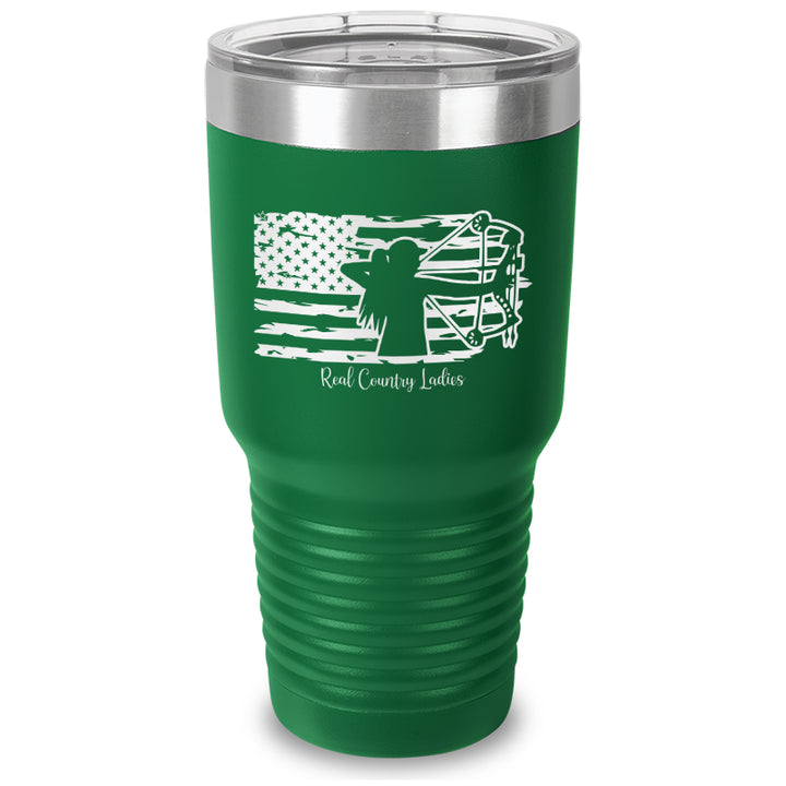 Bow USA Flag Laser Etched Tumbler