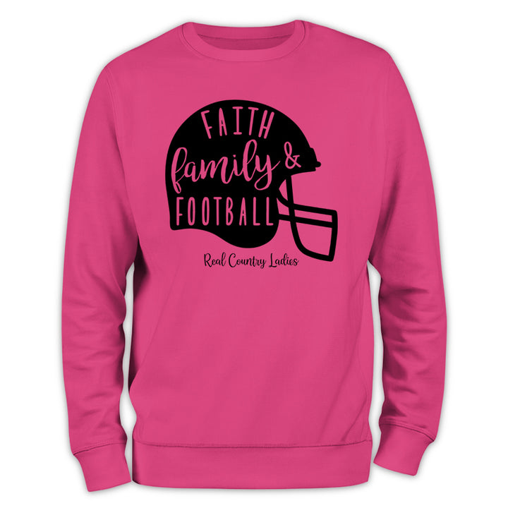 Faith Family Football Crewneck Sweatshirt