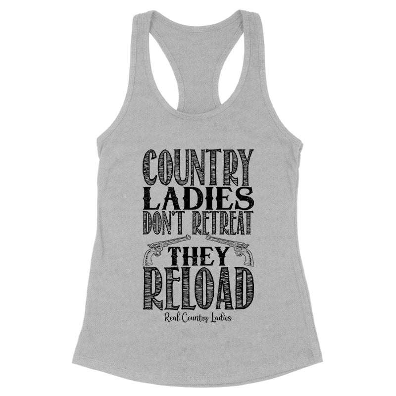 Country Ladies Don't Retreat Black Print Front Apparel