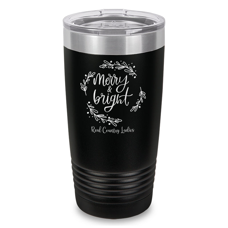 Merry And Bright Laser Etched Tumbler