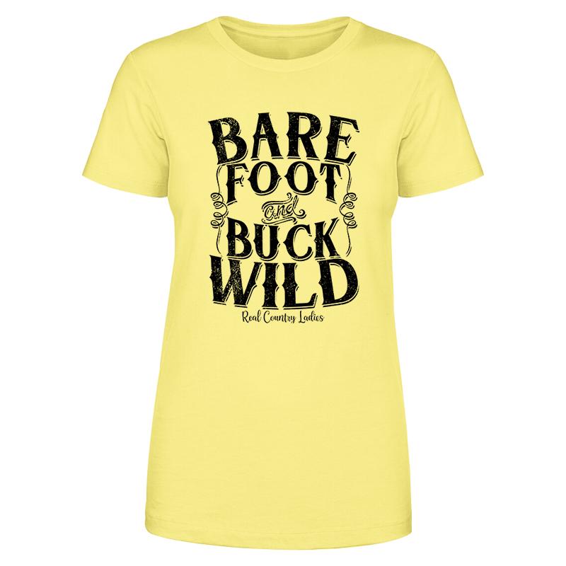 Bare Foot And Buck Wild Black Print Front Apparel