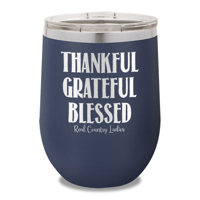 Thankful Grateful Blessed Stemless Wine Cup