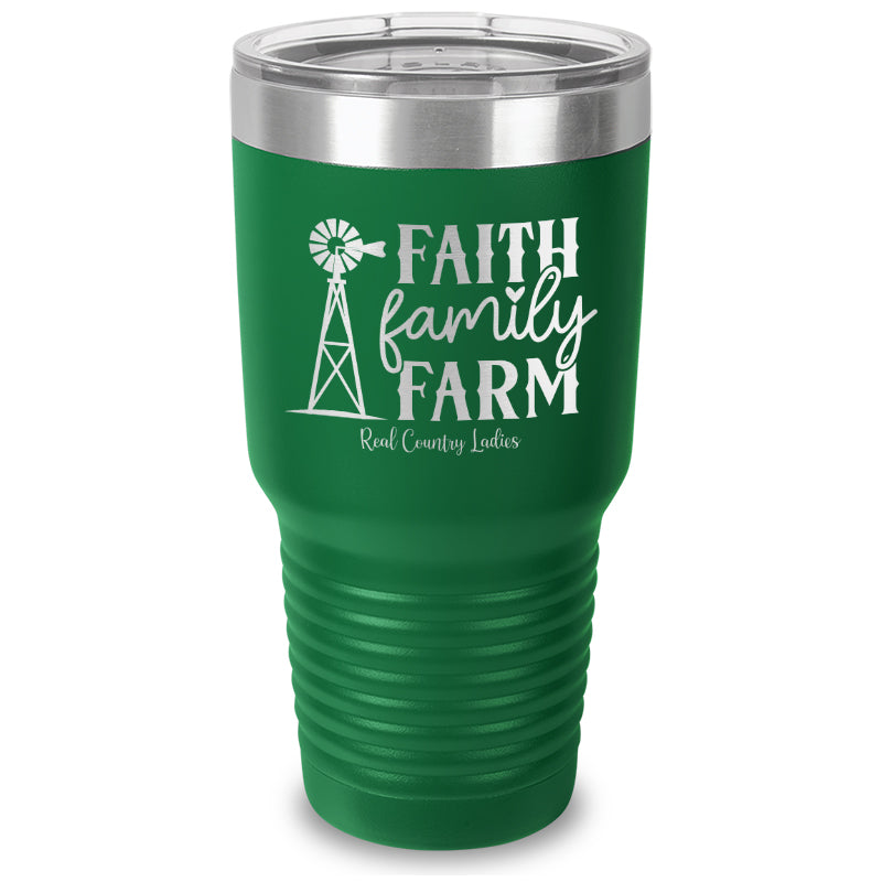 Faith Family Farm Laser Etched Tumbler