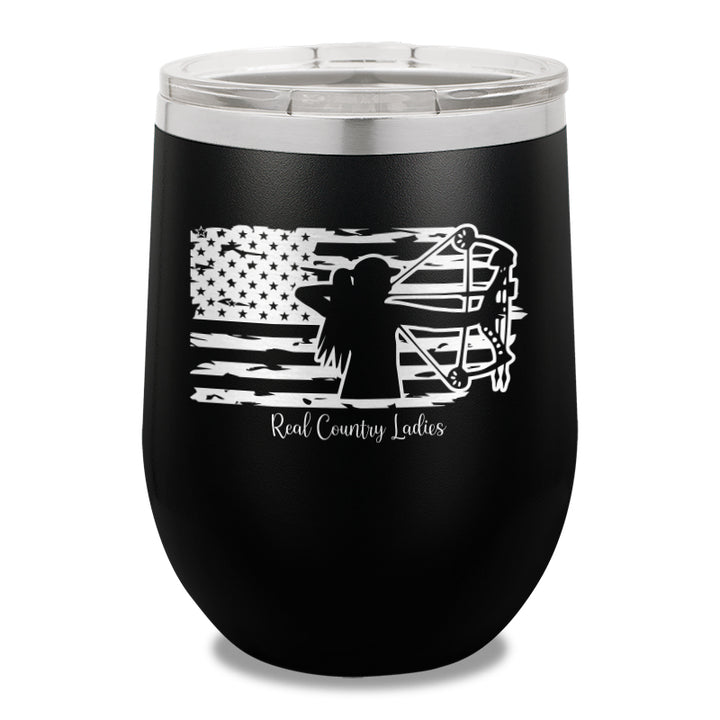 Bow USA Flag 12oz Stemless Wine Cup