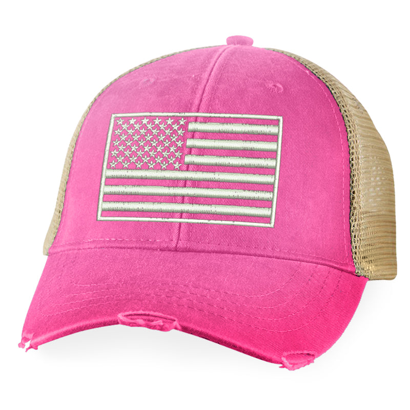 White USA Flag Hat