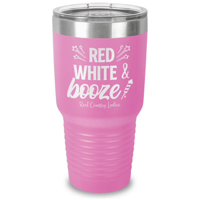 Red White And Booze Laser Etched Tumbler