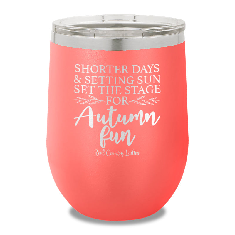 Shorter Days And Setting Sun 12oz Stemless Wine Cup