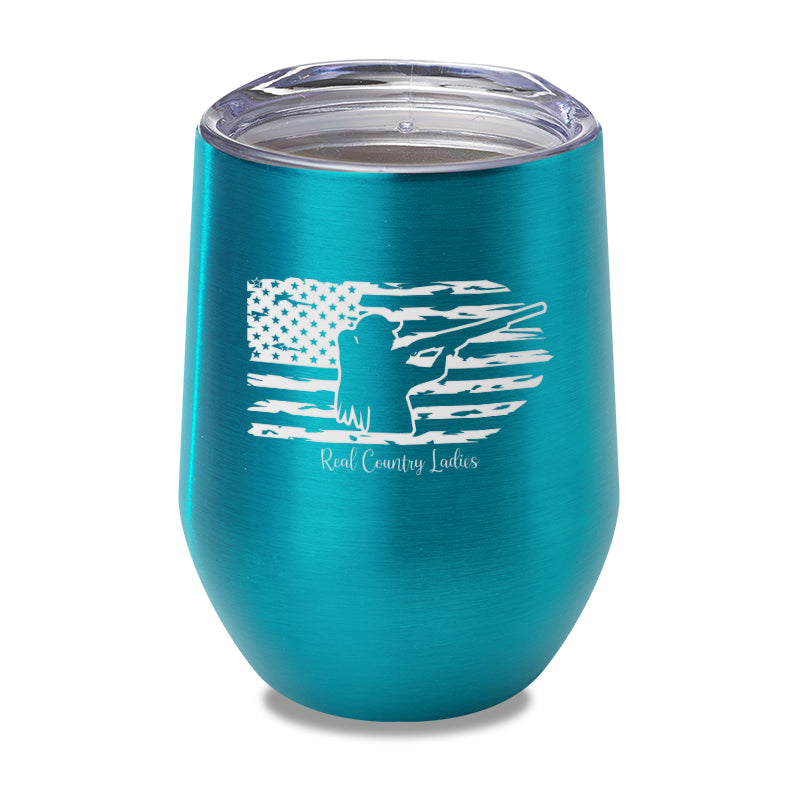 Shotgun USA Flag Laser Etched Tumbler