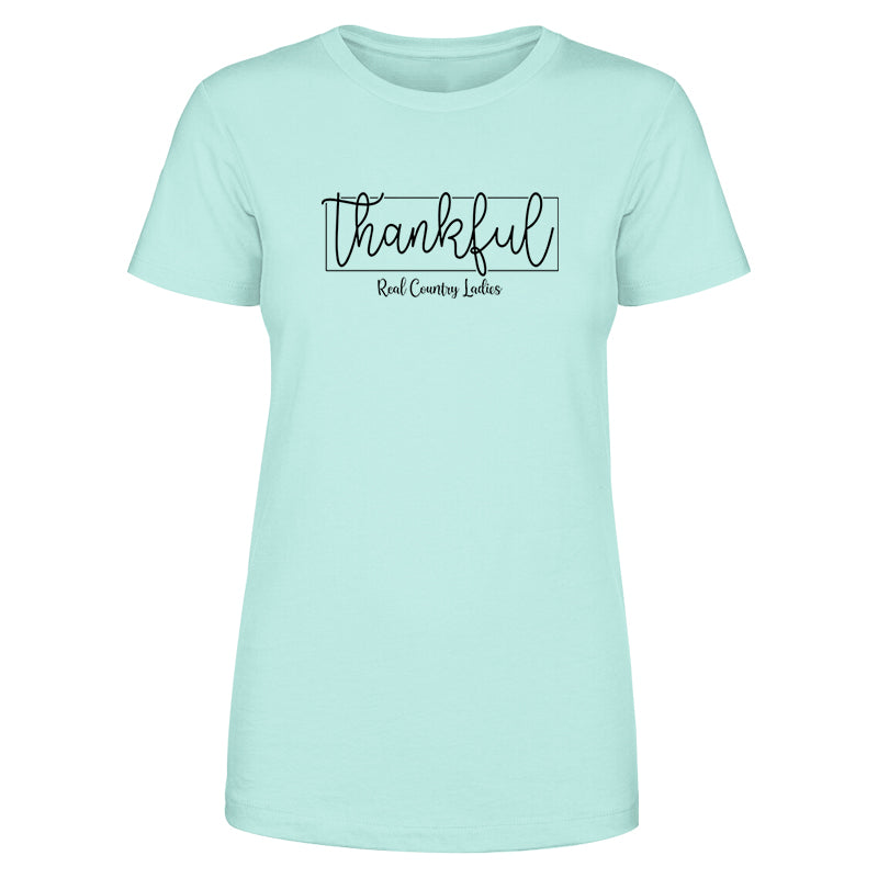 Thankful Black Print Front Apparel