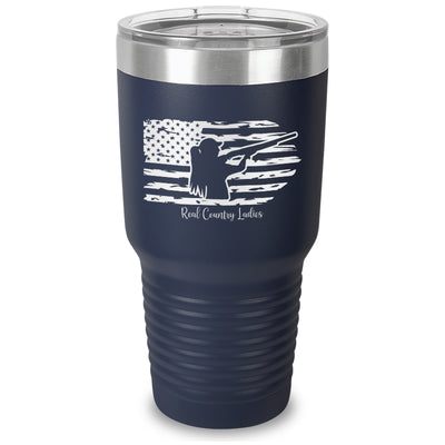 Shotgun USA Flag Laser Etched Tumbler