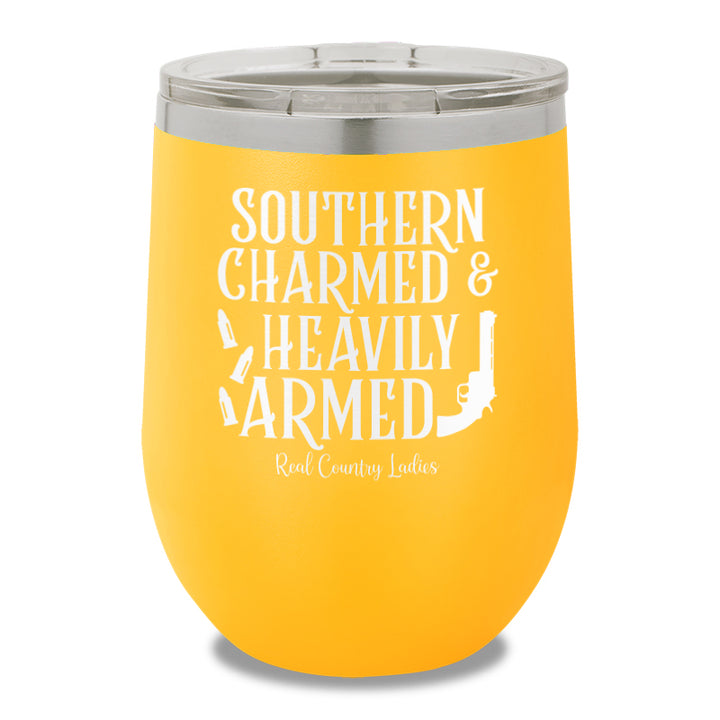 Southern Charmed And Heavily Armed 12oz Stemless Wine Cup