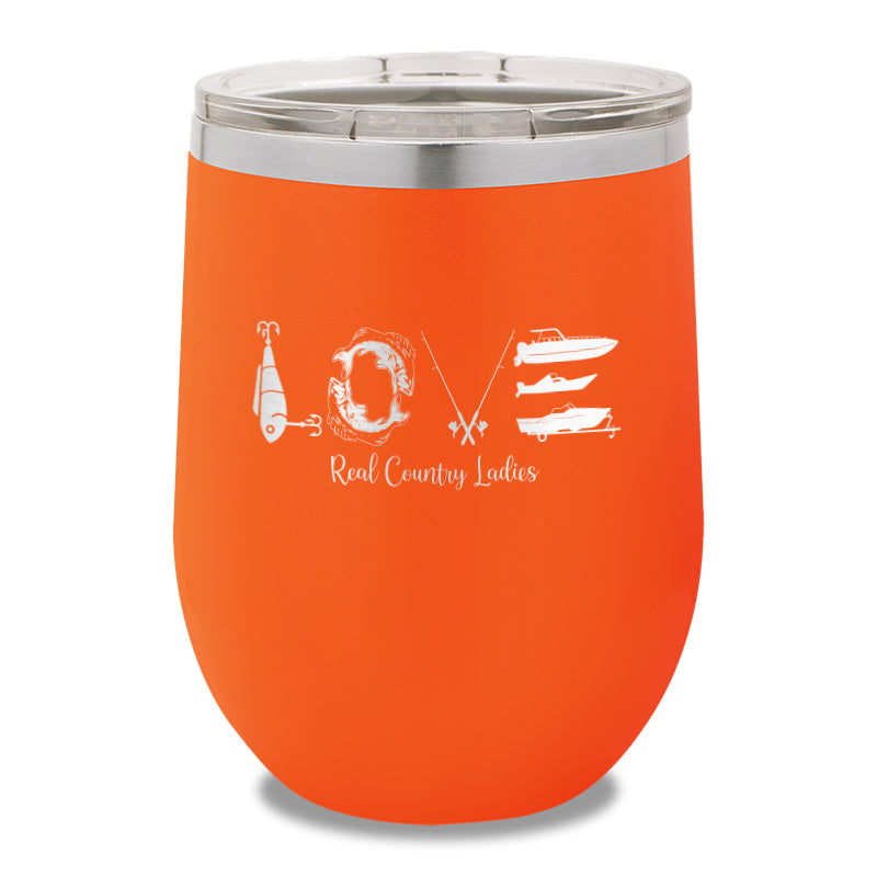 Fishing Love 12oz Stemless Wine Cup