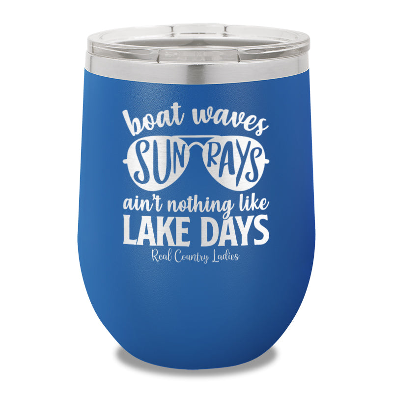 Boat Waves Sun Rays 12oz Stemless Wine Cup