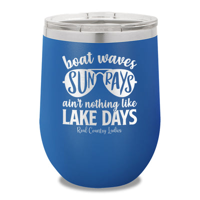 Boat Waves Sun Rays 12oz Stemless Wine Cup