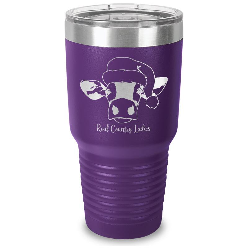 Christmas Cow Laser Etched Tumbler