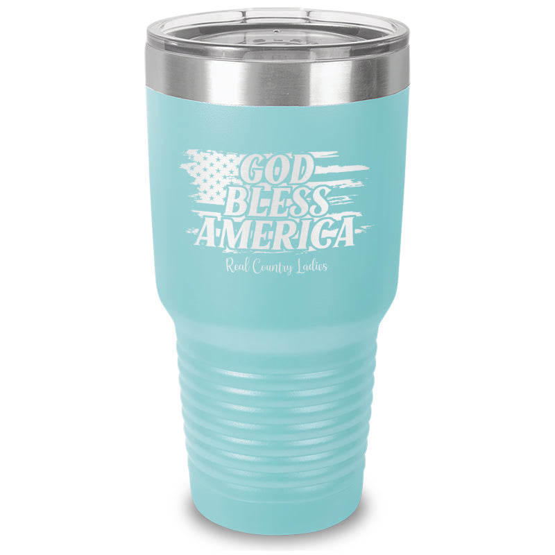 God Bless America Laser Etched Tumbler