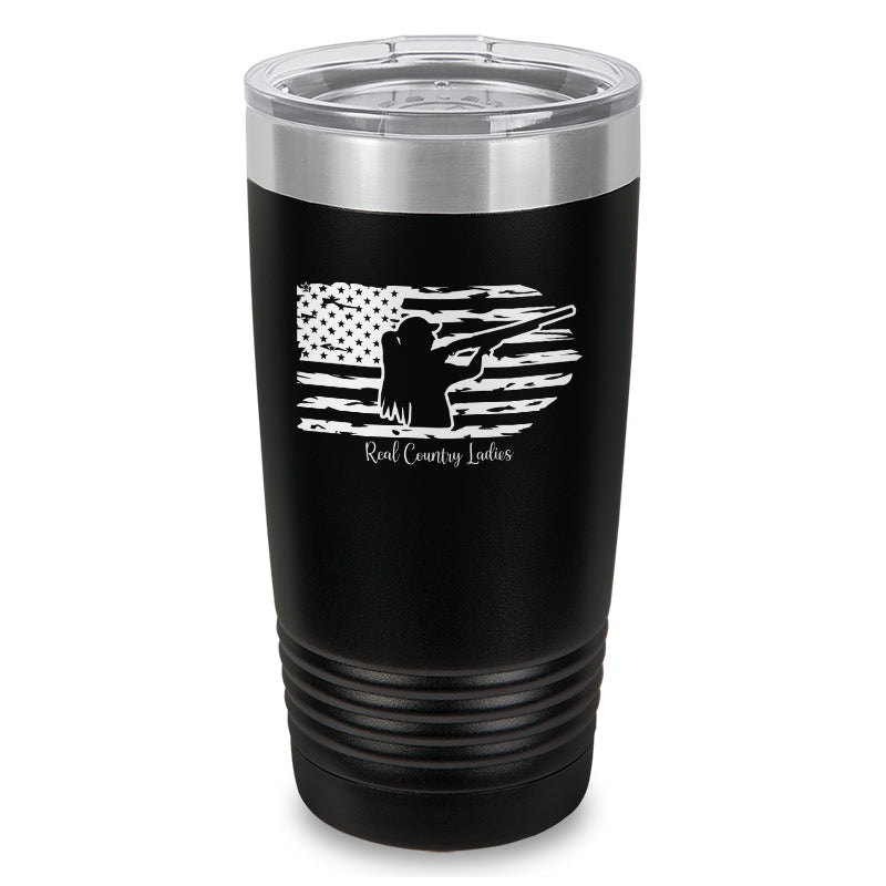 Shotgun USA Flag Laser Etched Tumbler