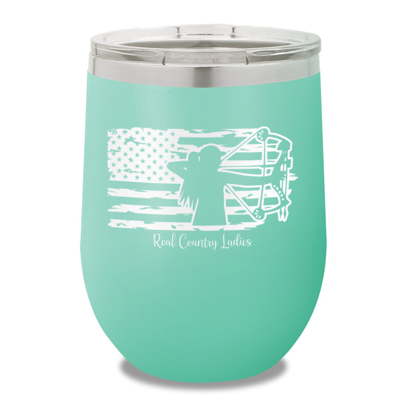 Bow USA Flag 12oz Stemless Wine Cup