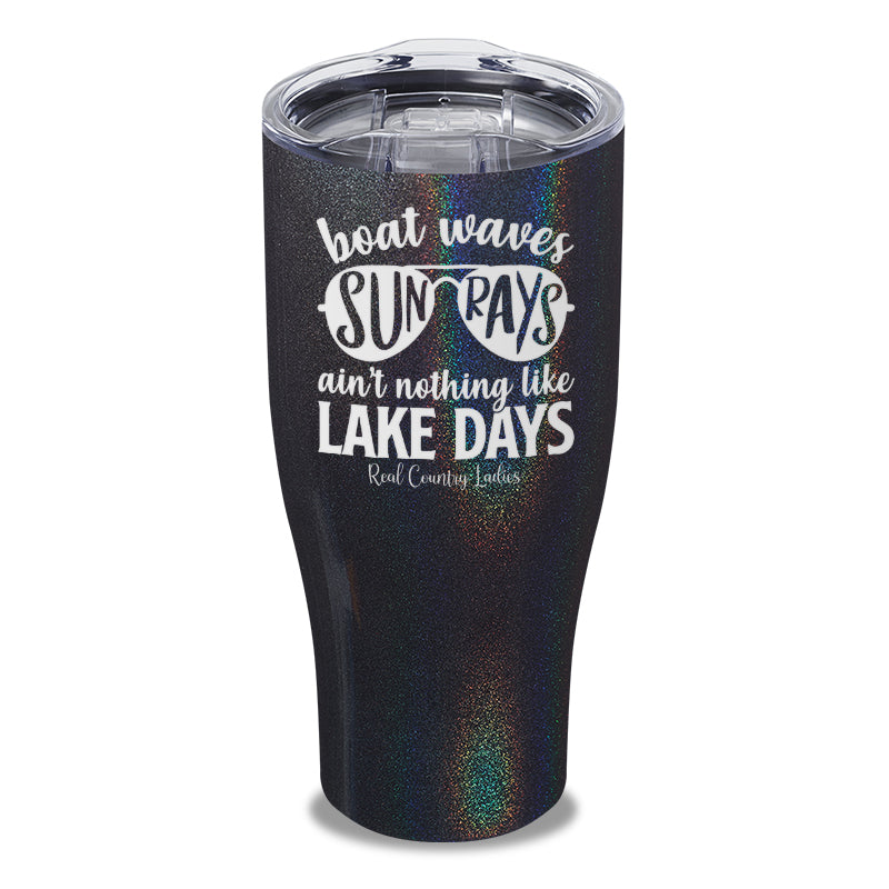 Boat Waves Sun Rays Laser Etched Tumbler