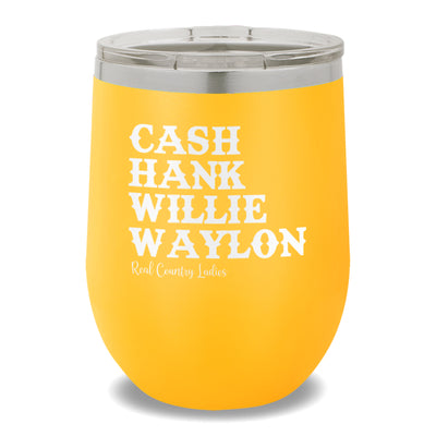 Cash Hank Willie Waylon 12oz Stemless Wine Cup