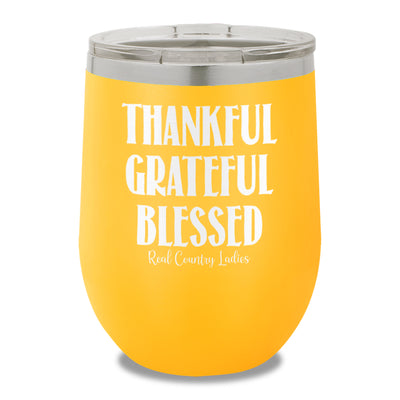 Thankful Grateful Blessed Stemless Wine Cup