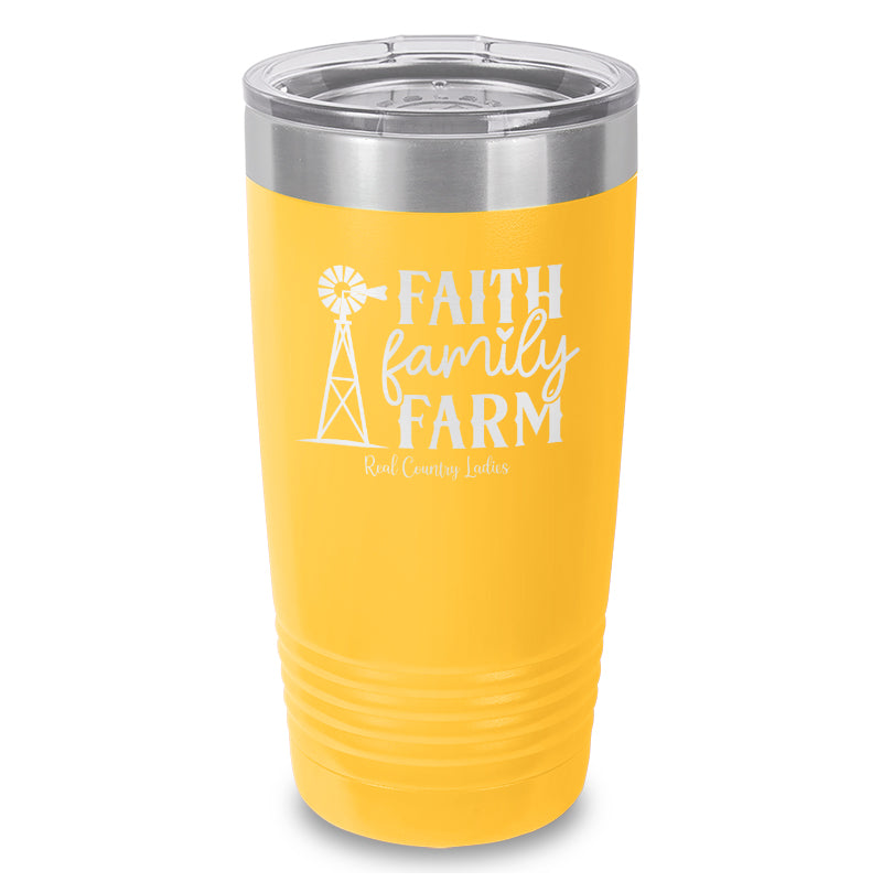 Faith Family Farm Laser Etched Tumbler