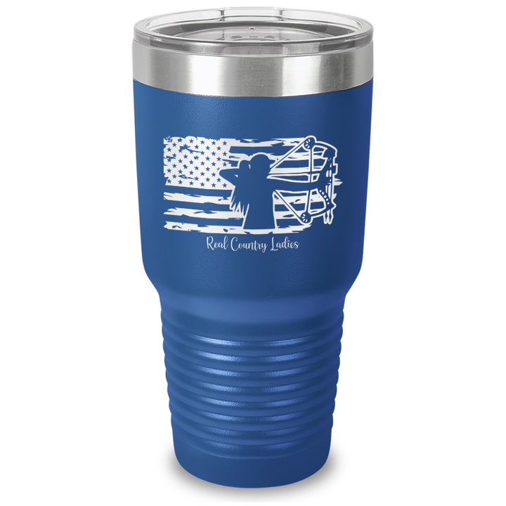 Bow USA Flag Laser Etched Tumbler