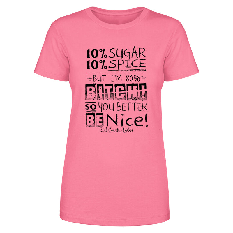 Sugar And Spice Black Print Front Apparel