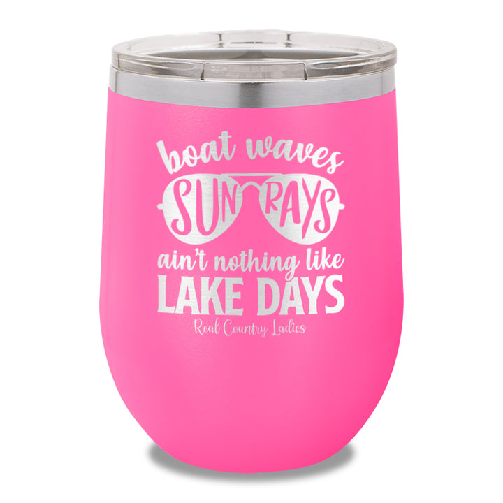 Boat Waves Sun Rays 12oz Stemless Wine Cup