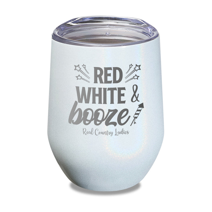 Red White And Booze Laser Etched Tumbler